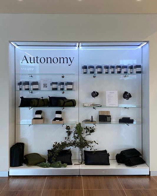 autonomy store section with products stacked on a shelf