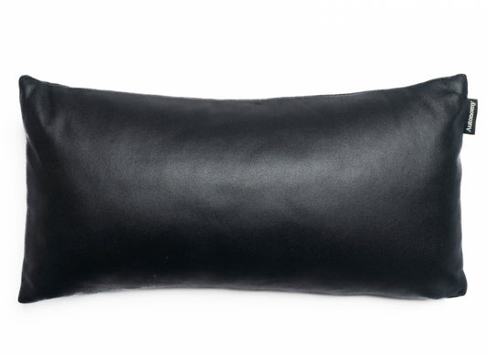 Autonomy vegan leather lumbar cushion pillow pictured