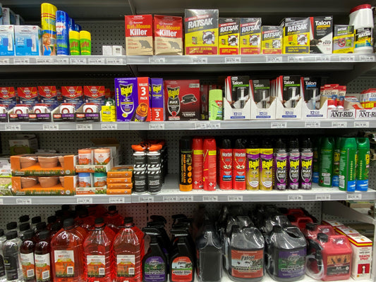 pesticides pictured in the bug spray isle at a sueprmarket